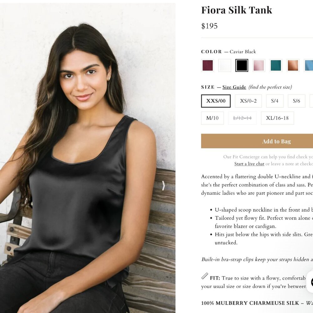 Ravella silk tank - caviar black - Picture 3 of 3